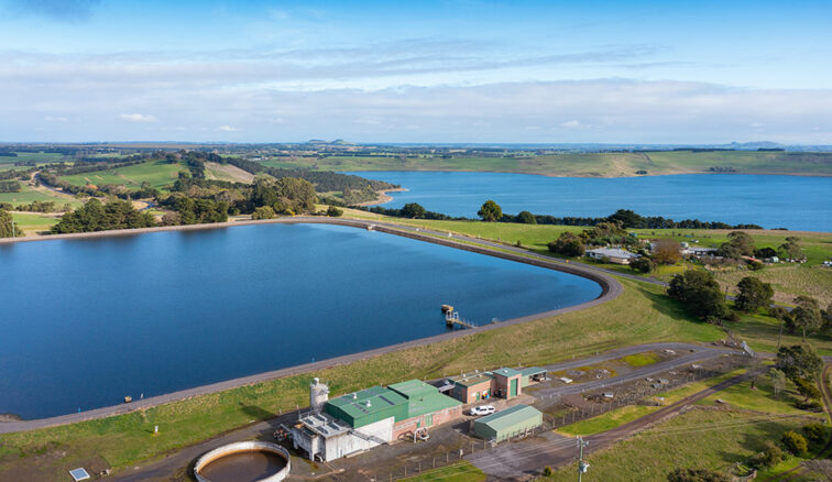 Camperdown Sewerage Treatment Plant, aerial view